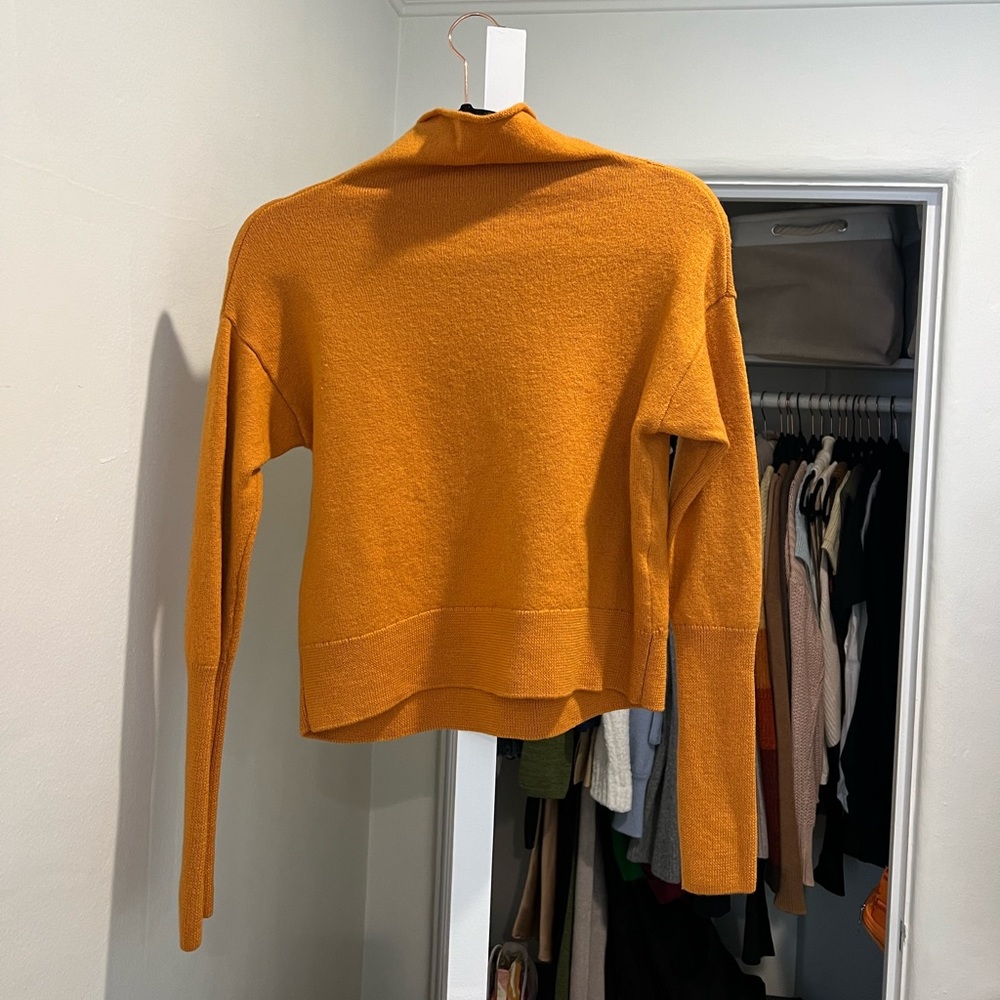 Aritzia Wilfred orange turtleneck sweater